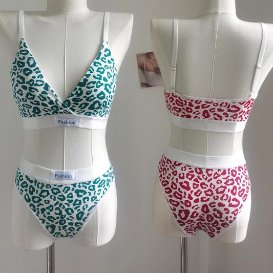 Leopard Print Soft Padded Push-Up Bra Set – High-Quality Imported Free Size Lingerie