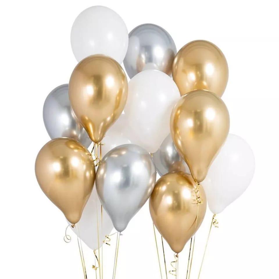 Chrome With Macron Balloons Set - Pack of 15