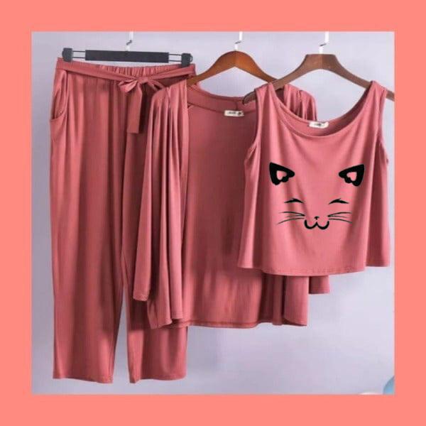 3-Piece Night Suit Printed