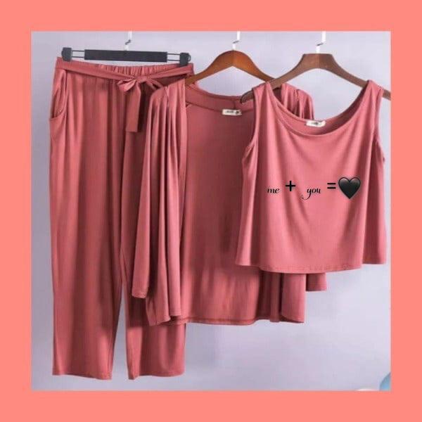 3-Piece Night Suit Printed