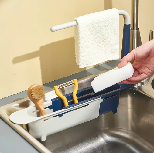 Adjustable Kitchen Sink Drainer Storage Rack