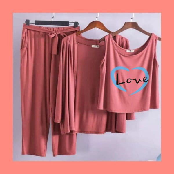 3-Piece Night Suit Printed