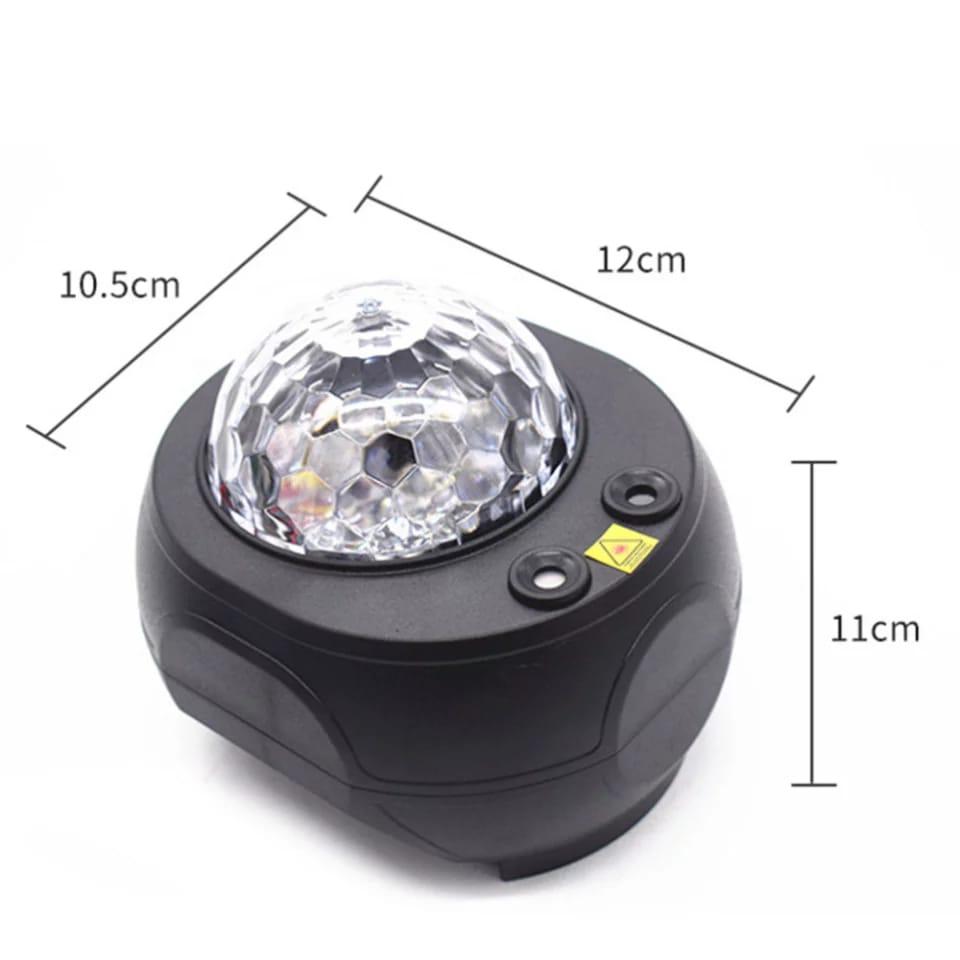 Wireless LED Projection Light Sound Control Auto Strobe Projector Lamp Bedroom Night Light (Black)