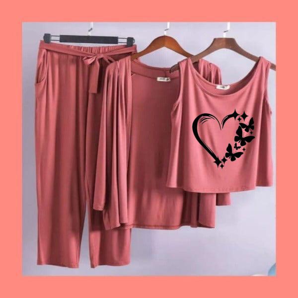 3-Piece Night Suit Printed