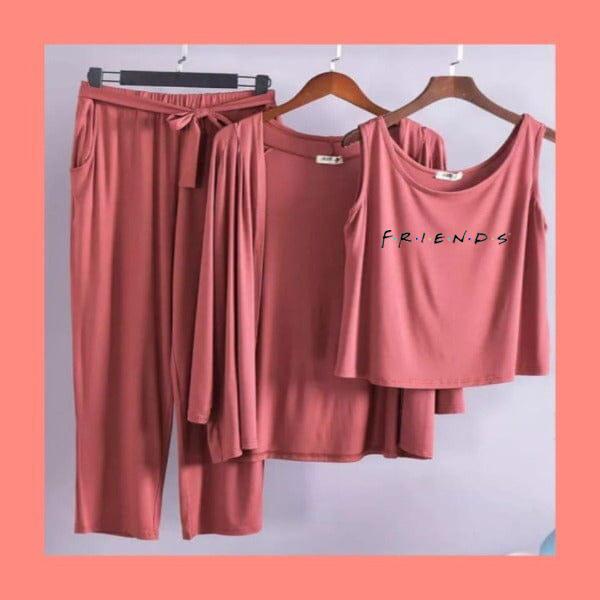 3-Piece Night Suit Printed