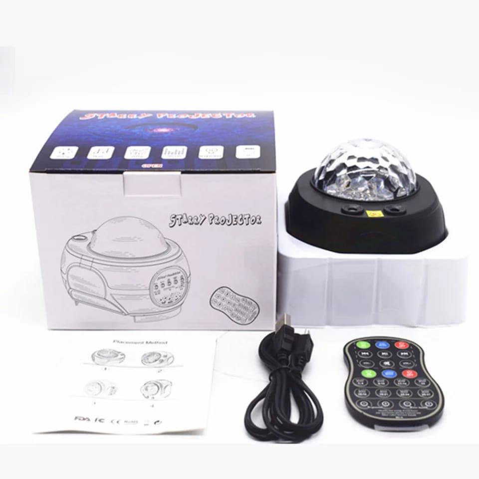 Wireless LED Projection Light Sound Control Auto Strobe Projector Lamp Bedroom Night Light (Black)