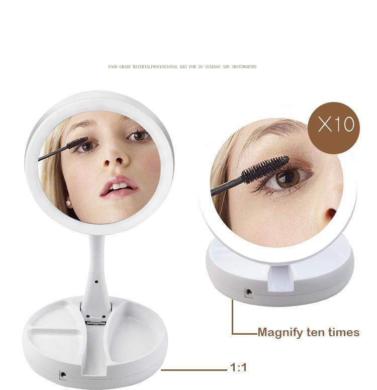 Led Fold-able Mirror USB Folding Lamp