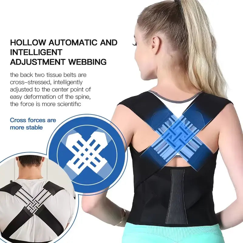 Posture Body Support Corrector for Men & Women | Comfortable Back Alignment Brace for Better Posture