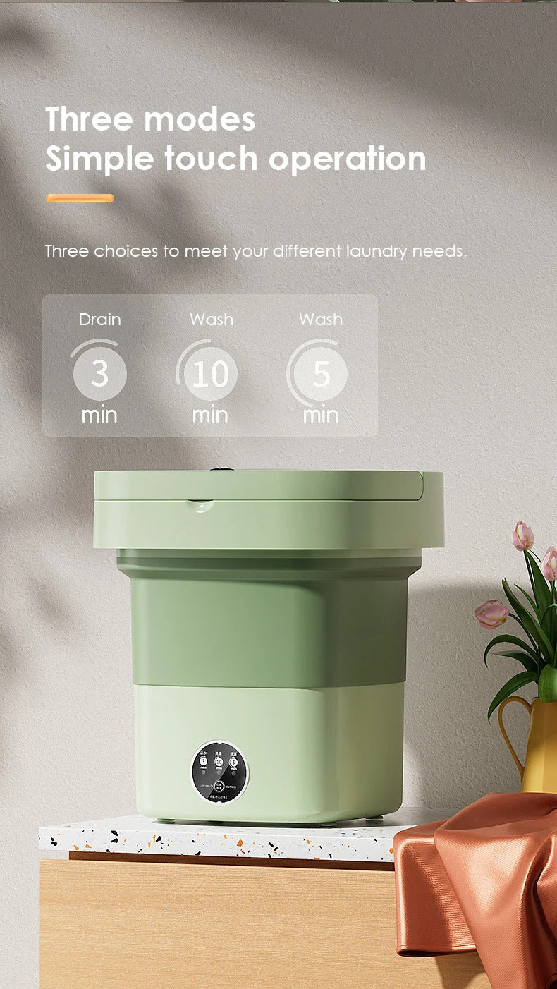 Portable Foldable Washing Machine With Dryer Bucket
