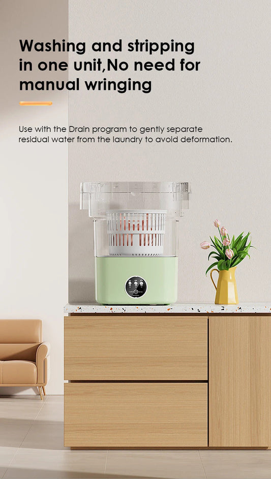 Portable Foldable Washing Machine With Dryer Bucket