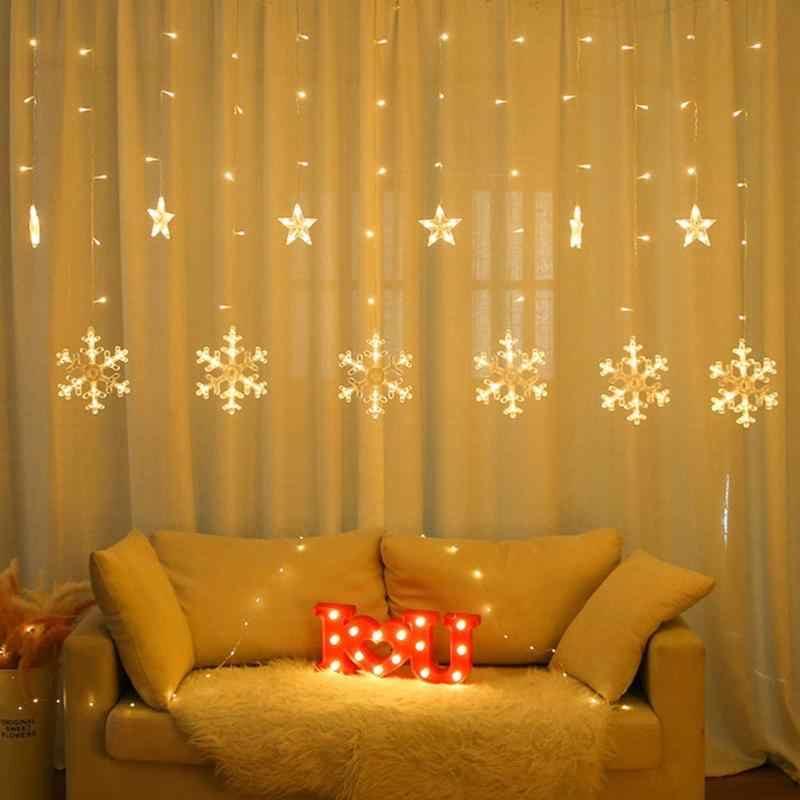 Snow Flakes Curtain Fairy Lights