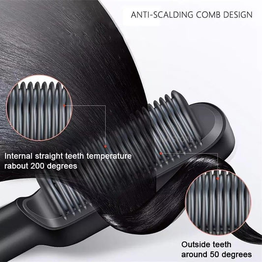 Profissional Hot Combs Anti-scalding Hair Straightener Brush Ceramic Hair Curler Heated Electric Smart Brush Hair Straightener