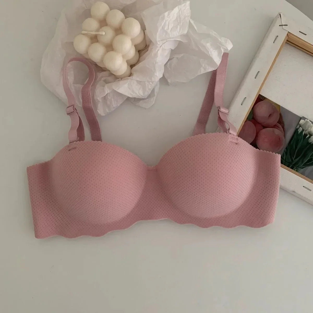 Women One Piece Convertible Straps Bra Seamless Push Up Underwear Solid Color Wireless Lingerie