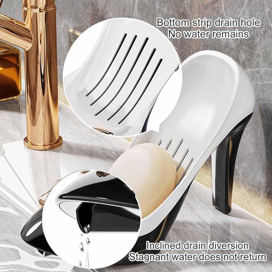 High Heel Shape Soap Holder - Space Saving Shoe Soap Dish