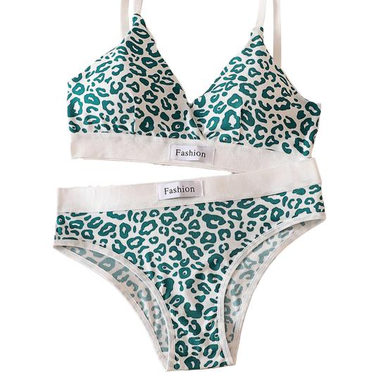 Leopard Print Soft Padded Push-Up Bra Set – High-Quality Imported Free Size Lingerie