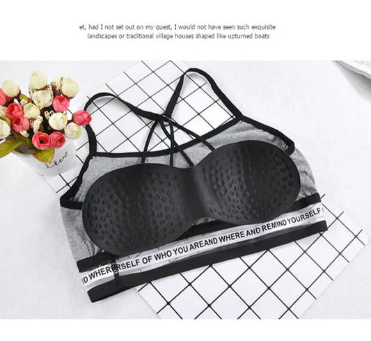 Stylish Back Full Cup Yoga & Gym Sports Bra – Quick Dry Seamless Padded Brassiere