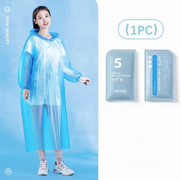 Portable Thick Raincoat – Unisex Disposable Rain Cover for Outdoor & Travel