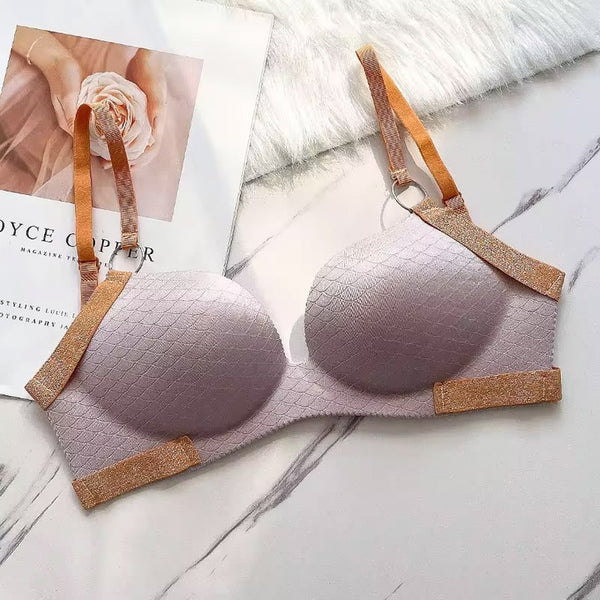 Glamorous Glitter Contrast Padded Bra with Adjustable Back Hook Closure