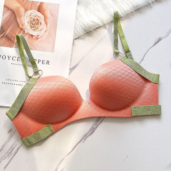 Glamorous Glitter Contrast Padded Bra with Adjustable Back Hook Closure