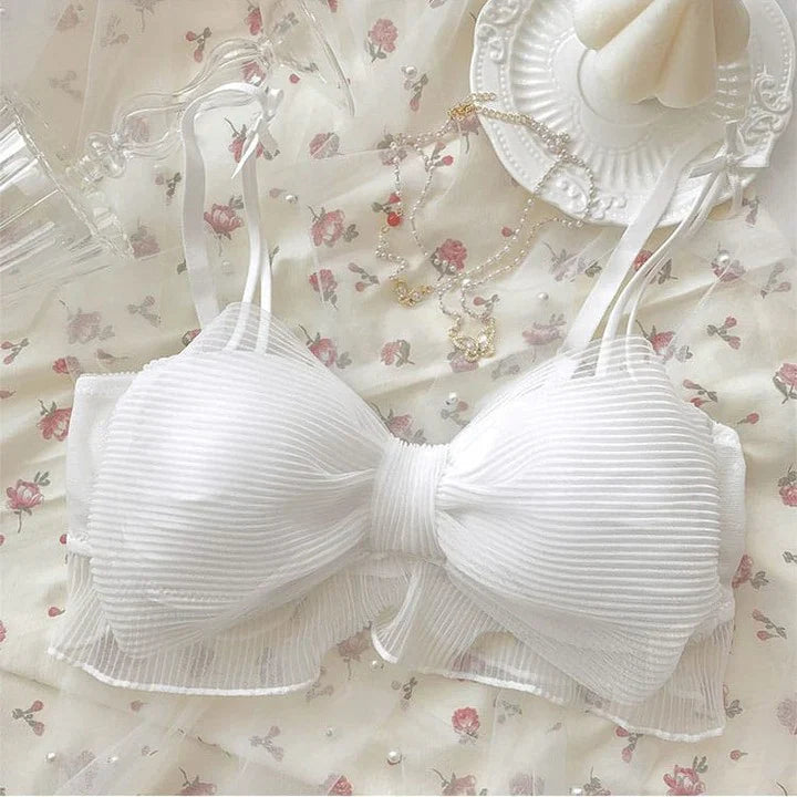 Women's Sexy Bow Mesh Bra Underwear Lolita Sweet Pure Comfortable Breathable Bralette