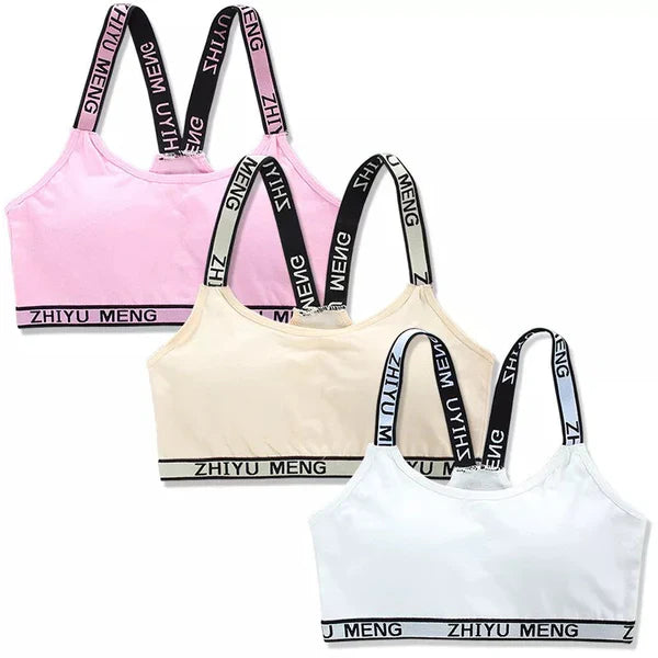 ComfortFit Soft Padded Letter Print Stretchable Sport Bra with Adjustable Straps
