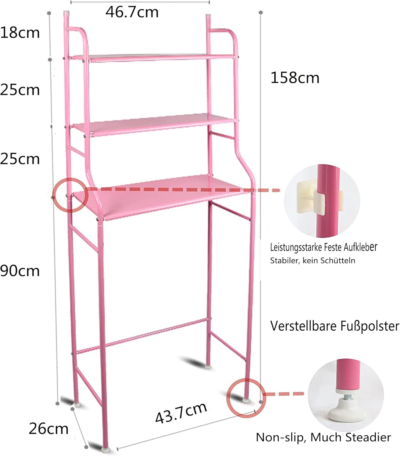 Metal Bathroom Storage Organizer Stand