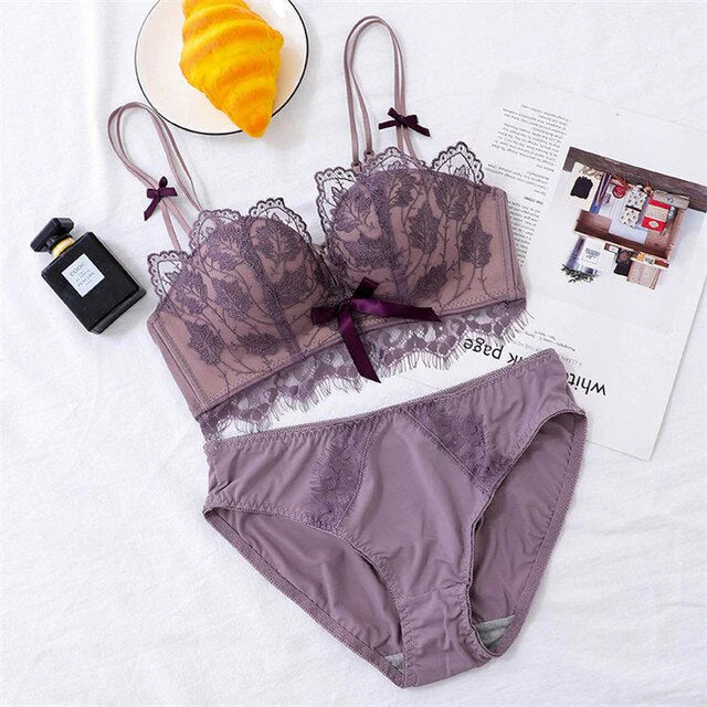 Soft Push-Up Embroidered Bridal Bra & Panty Set