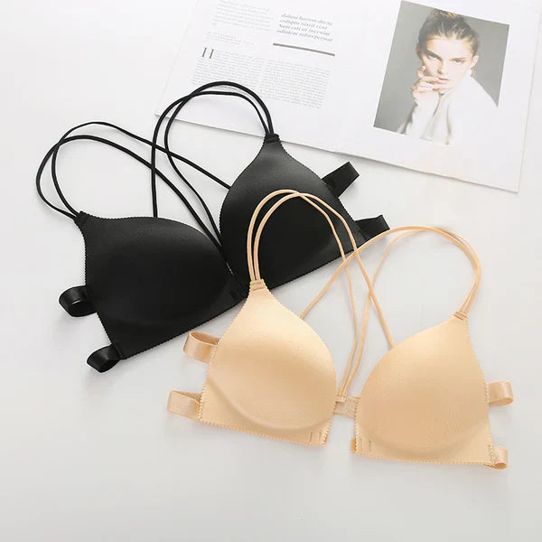 Women’s Seamless Push-Up Tube Bra with Front Wrap Design – Casual and Supportive Chest Bralette