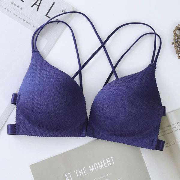 Women’s Seamless Push-Up Tube Bra with Front Wrap Design – Casual and Supportive Chest Bralette