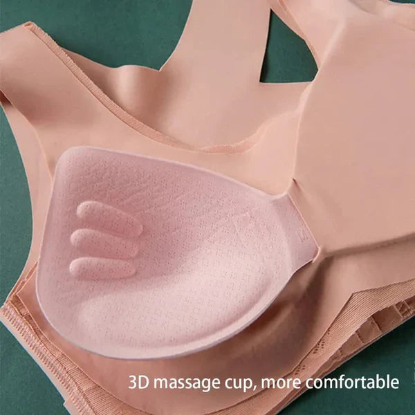 Seamless Push-Up Bra for Women – No Steel Ring, Backless Design, Chest Correction with Two-in-One Front Buckle