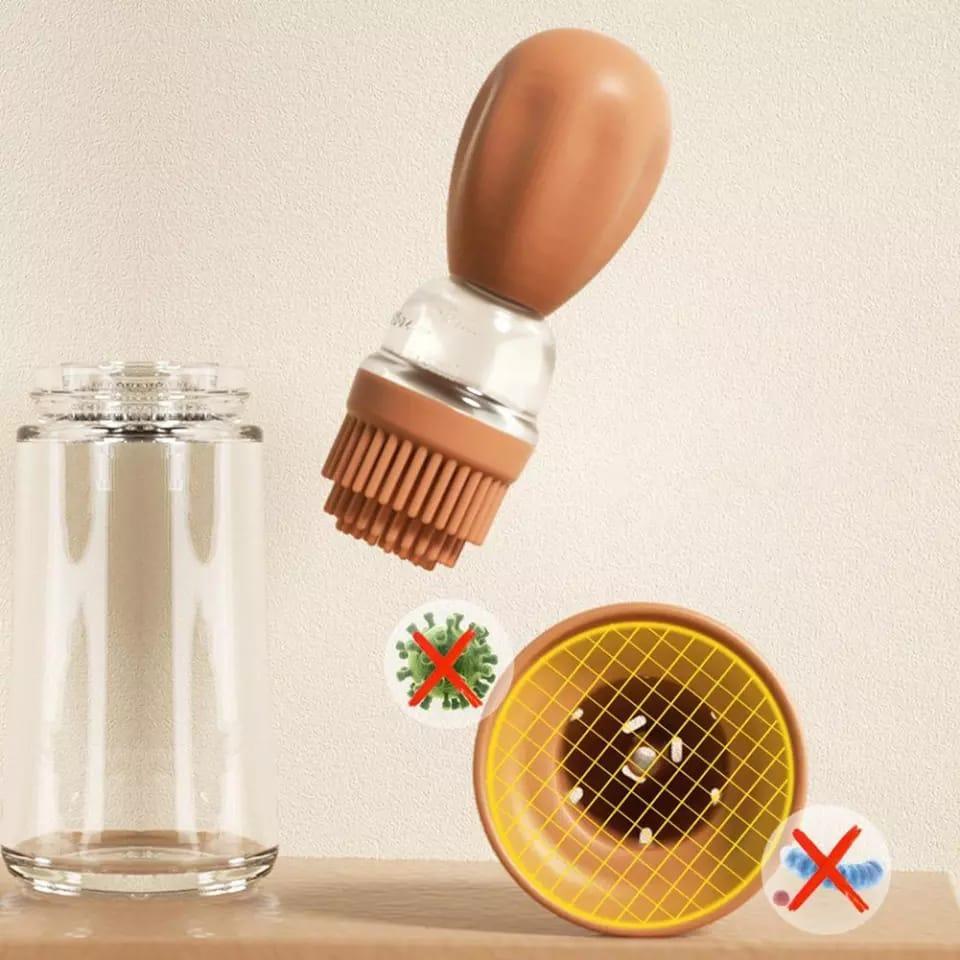 Portable Glass Oil Bottle with Silicone Brush Grill Oil Brushes for Cooking Baking BBQ Barbecue Kitchen Outdoor New