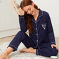 Heart Contrast Silk Night Set
