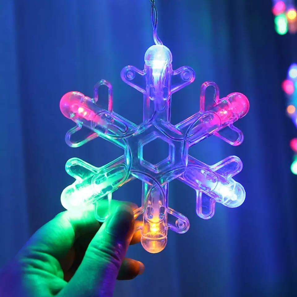 Star Snowflake LED String Lights Christmas Decoration Curtain Fairy Lights Wedding Party Garland Lamp Home Decor Xmas Gifts