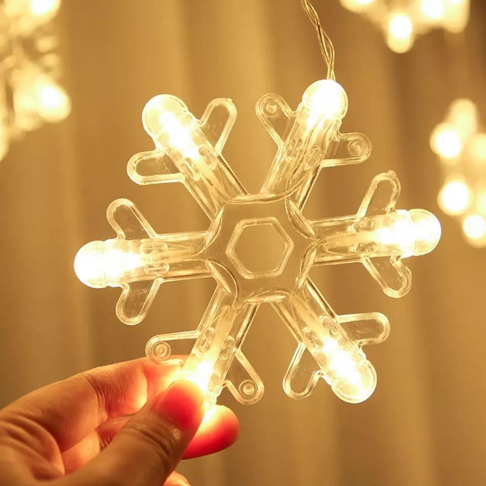 Star Snowflake LED String Lights Christmas Decoration Curtain Fairy Lights Wedding Party Garland Lamp Home Decor Xmas Gifts