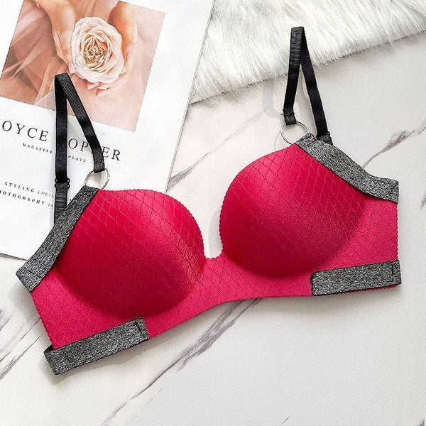 Glamorous Glitter Contrast Padded Bra with Adjustable Back Hook Closure