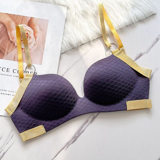 Glamorous Glitter Contrast Padded Bra with Adjustable Back Hook Closure