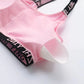 ComfortFit Soft Padded Letter Print Stretchable Sport Bra with Adjustable Straps