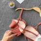 Bow Embroidered Half Cup Lingerie Set – Mesh Gauze Bra and Panty