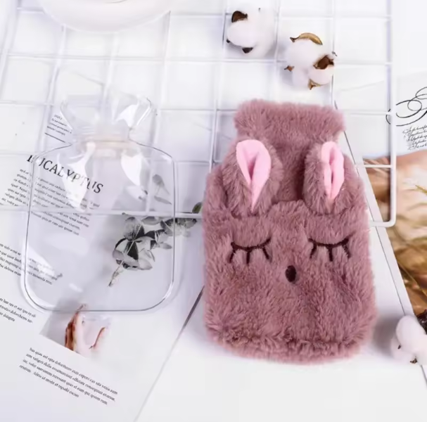 Cute Plush Hot Water Bottle - Menstrual & Period Pain Relief, Hand Warmer